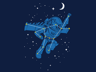 Universal Star buzz lightyear cartoon constellation disney illustration kids shirt threadless