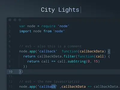 City Lights Syntax Theme atom citylights code dev development editor javascript js php sublime syntax vscode