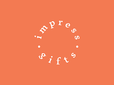 impress gifts logo badge circle dot gift letspanda logo mark round seal serif stamp type