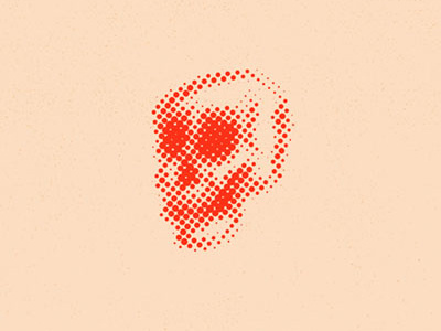 Halftone Skelly halftone skeleton skull