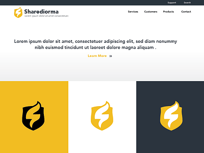 Logo Concepting badge blue design fire icon light logo s white yellow