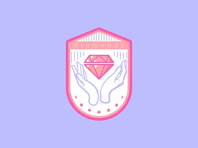 Diamond Badge atl atlanta badge branding design diamond hands icon identity illustration pretty