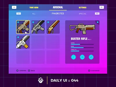 Favorites | #dailyui #044 044 80s dailyui favorites game interface