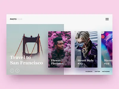 PhotoFolio colorful photo portfolio site template ui ux web website wordpress