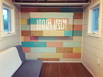 Tiny House Hideaway Desk typography cubano desk lorem ipsum office tiny house typography vinyl workspace