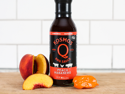 Peachy Hab bbq habanero label packaging peach