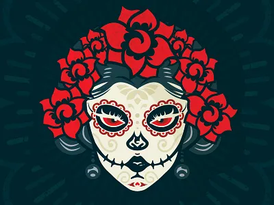 Day o' Dead catrina day of the dead dead eye flower mexican mexico ornate rays skeleton skull
