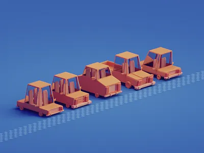 Quick Vehicle practice b3d blender cars cartoon isometric low poly render vehicles