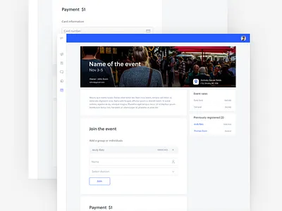 Registration design app design product ui ux web