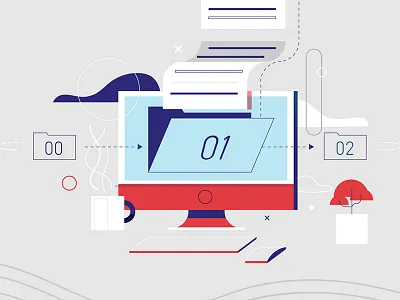 File Organizations clouds computer files paper simple
