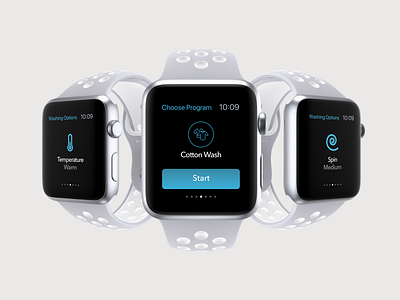 Smart Washer App applewatchdesign application samsungsmartwasher sketch smartwasherapp ui userexperience userinterface ux watchapp