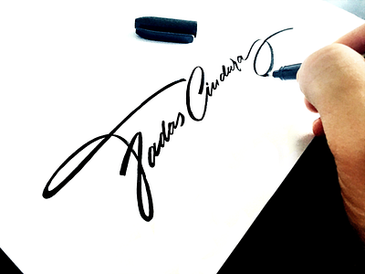 Tadas Ciudaras flow lettering name paper script. calligraphy signature sketch style unique