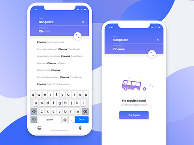 bus booking app | results app bus destination ios iphonex return search ticket