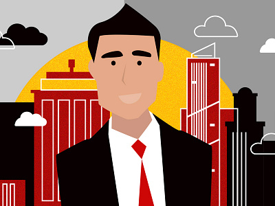 City Office Worker buildings character city corporate line art office property suit