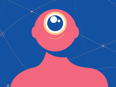 ONE EYE art character colourful colours direction flat illustrator