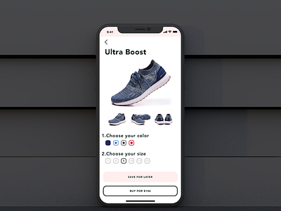 🛍 DailyUI #012 - E-Commerce Shop (Single Item) clean dailyui ecommerce iphone x item minimal shoes shop simple single item ui ux