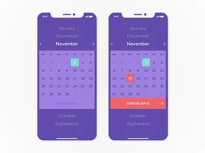 Daily UI #080 app dailyui dailyui 080 date picker ios iphone x materik mattias eriksson ui ux