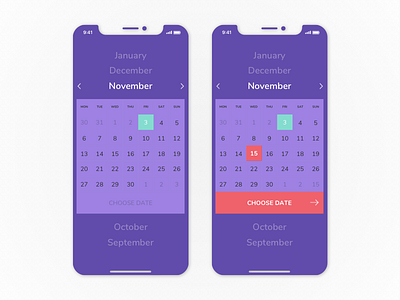 Daily UI #080 app dailyui dailyui 080 date picker ios iphone x materik mattias eriksson ui ux