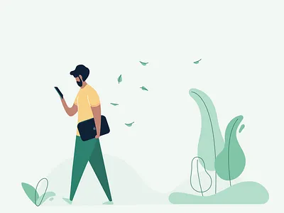 A busy guy ! beard busy design flowers garden illustration plants ui