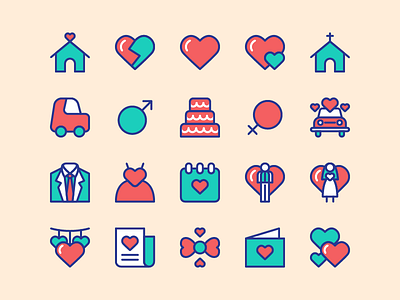 Gloria Wedding Icons heart icon icon set love lovely marriage party wedding wedding icons