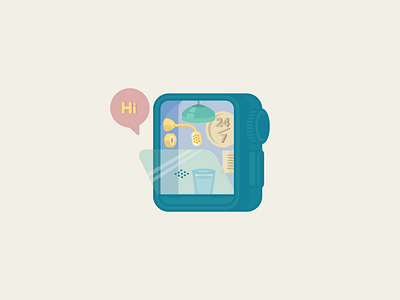 80's Siri Office 80s flat icon illustration office siri work