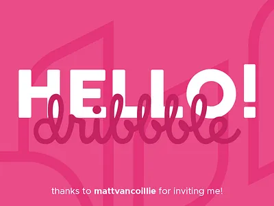 Hello Dribbble! branding design dribbble first shot invited logo player shot thank you