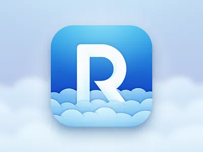 Rep app icon app blue clouds gradient icon r rep