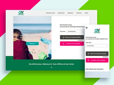 bank redesign ( crédit agricole) bank bankdesign redesign responsive ui