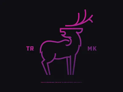 Deer animal antlers deer icon line drawing logotype minimal nature neon pink purple woods