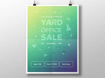 Yard Sale Poster clothes green office poster sale selling socialbakers violet yard