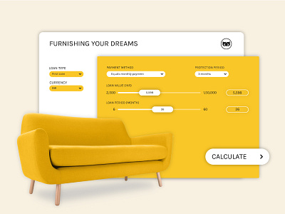 DailyUI #004 - Calculator 004 calculator card dailyui design ui ux web yellow
