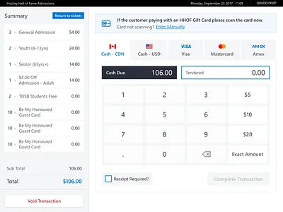 Payment Screen for POS application app application pos tablet ui ux windows
