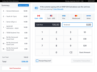 Payment Screen for POS application app application pos tablet ui ux windows