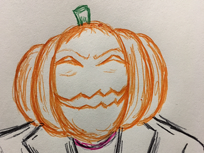 Jack-O’-Lantern creepy drawing halloween handmade illustration inktober pen pumpkin