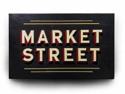 Market Street 1shot lettering paint seattle sign sign painting sign writing texture typography vintage