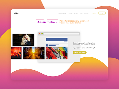 Vidsey - Landing page adtech landing page video