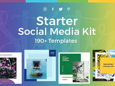 Starter Social Media Kit banners facebook instagram kit media social templates twitter