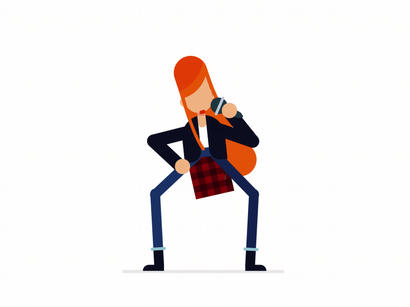 Rock Singer character design flat formasestudio fuckyeah motiongraphics rock singer somosgallitos