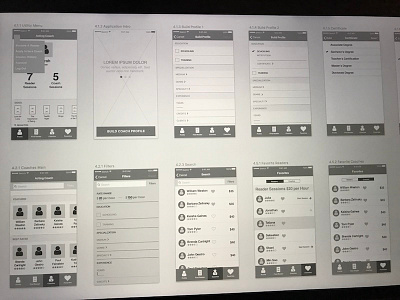 Wireframes forms mobile navigation wireframes