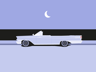 Car & Moon car illustration moon vector