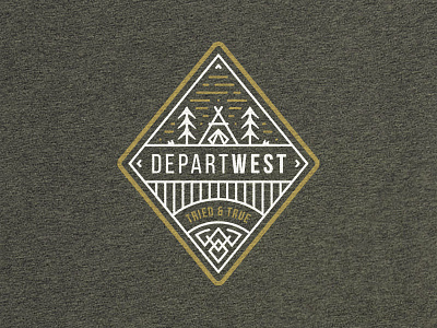 DEPARTWEST Tried & True Graphic apparel badge camping departwest diamond graphic illustration t shirt tent tried true vector