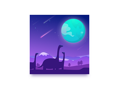Walk under the stars dinosaur night starlight