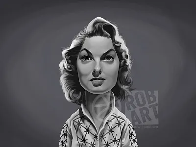 Ingrid Bergman actress caricature celebrity cinema film illustration vintage ingrid bergman movies portrait