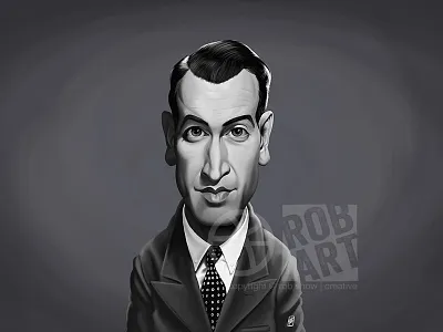 James Stewart actor caricature celebrity cinema comedy film star illustration james stewart movies portrait vintage