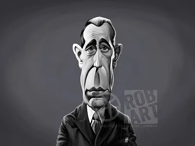 Humphrey Bogart actor caricature celebrity cinema film humphrey bogart illustration portrait vintage