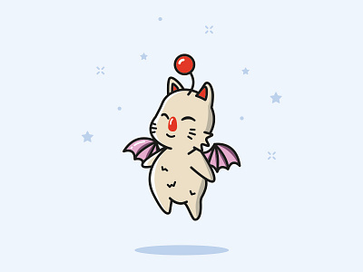 Moogle final fantasy illustration illustrator kupo moogle vector video games