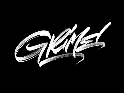 Grime brush brushlettering grime lettering script