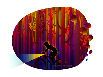 Colourful Illustration for website bestwork colourful creative cycling illustration inspiration nature shibupavizha trend illustration forest ui