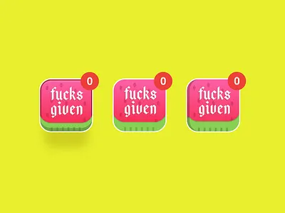 Zero Fucks Given (Beach Variant) app icon button i love rogie illustration zero fucks given
