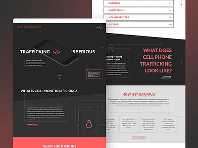 Stop cell phone trafficking accordians cell phone crime hackers phone responsive trafficking ui ux web website